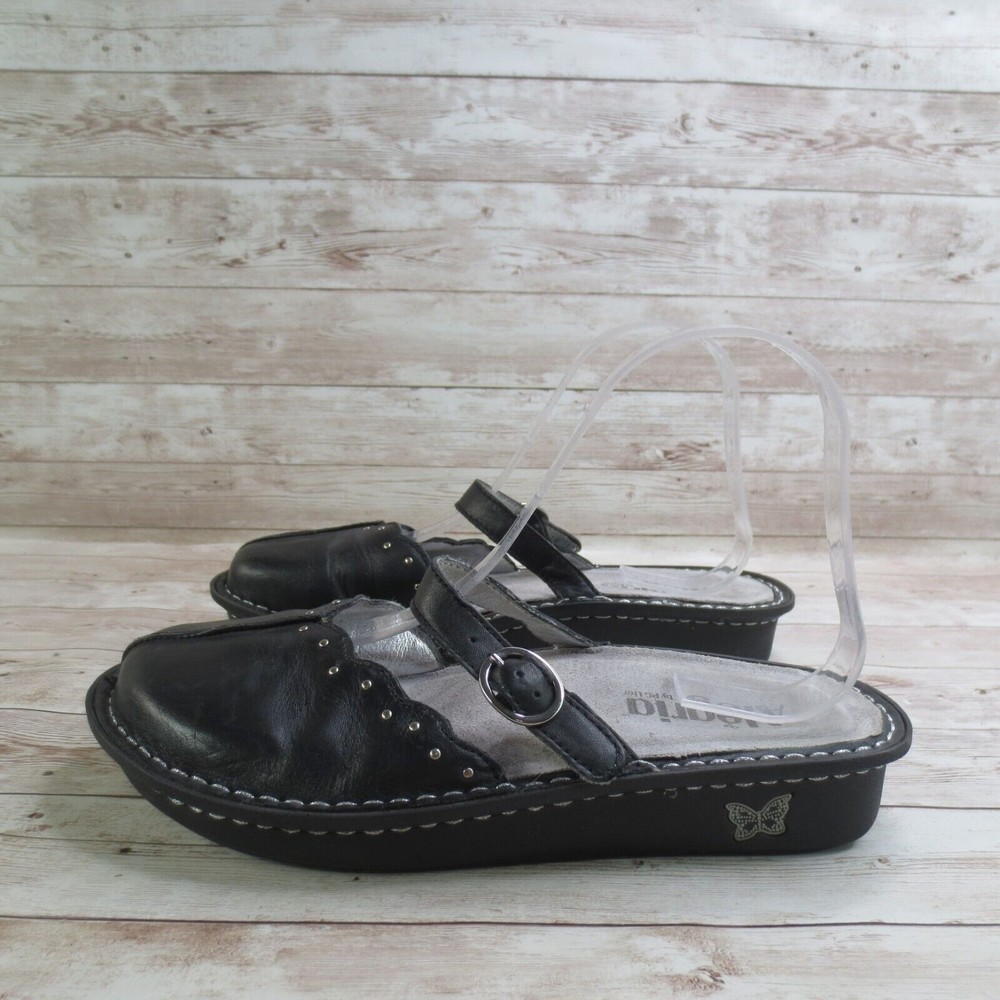 Alegria Shoes Womens 6 Black Leather Slip On Clog Casual Ladies Taylor Tay
